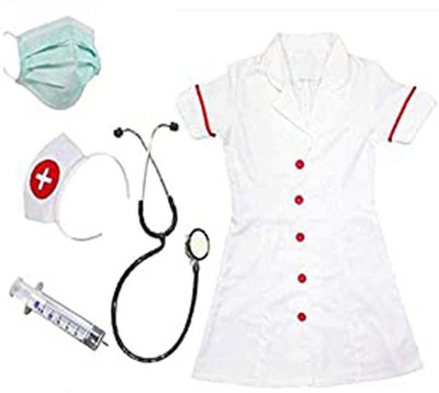 MODERNAZ Nurse Dress for Girls with All Accessories Kids Costume Wear