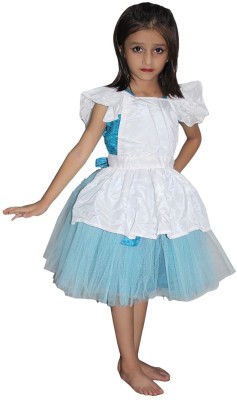KAKU FANCY DRESSES Alice Princess Dress For Girls, Fairy Tale Costume - White, 3-4 Years Kids Costume Wear