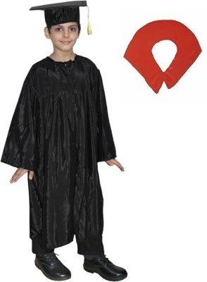 KAKU FANCY DRESSES Graduation Gown/Degree Gown Costume with Cap & Stole for Convocation 7-8 Yrs Kids Costume Wear