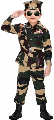 Anush Enterprises Army Dress Set - Uniform, Hat, and Accessories Kids Costume Wear