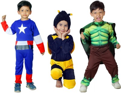 SILAYI BY RENU MEHRA N Capatain America + Honey Bee + Hulk Kids Costume Wear