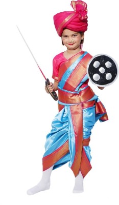 ITSMYCOSTUME Jhansi Ki Rani Laksmi Bai Costume Dress for Kids Girls (Firoji) Kids Costume Wear