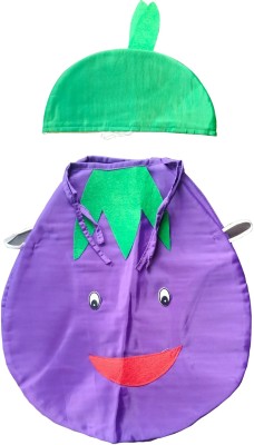 KENIM FASHION Brinjal Cutout Costume for Kids| Vegetable Cutout With Cap Fancy Dress| Kids Costume Wear