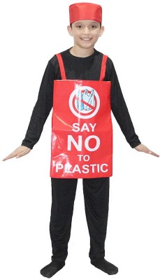 KAKU FANCY DRESSES Say No to Plastic Costume / Social Massage Costume Object Fancy Dress - 3-12 Yrs Kids Costume Wear