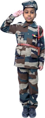 INFLOW COLLECTION INFLOW COLLECTIONS BSF Dress for Boys and Girls || Shirt, pant , cap, whistle. Kids Costume Wear