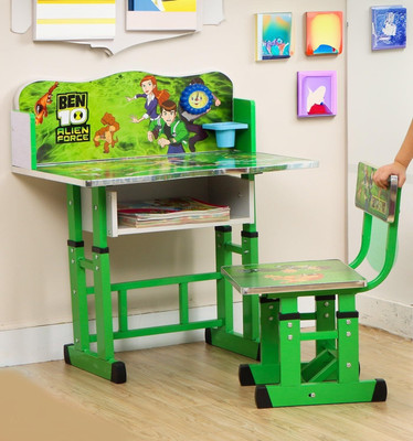 Puci Baby Desk Chair for Kids Study Table Chair with Cartoon Printed & High Backrest Metal Desk Chair(Finish Color - Green, DIY(Do-It-Yourself))