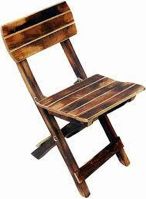 Unique Arts Shoppee Wooden Small Antique Folding Chair for Children Home Living Room Bedroom Office Solid Wood Desk Chair(Finish Color - BROWN, Pre-assembled)