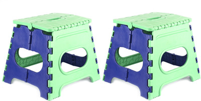 LAFILLETTE Kids Small Plastic Folding School Stool Plastic Stool(Finish Color - Green, Pre-assembled)