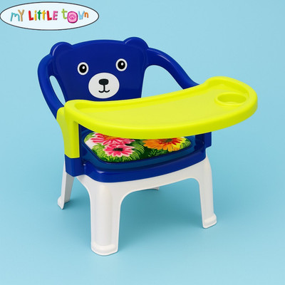 My LIttil town Kids Feeding Chair Dark Blue 02 | Whistling Cushioned Chair Plastic Chair(Finish Color - Dark Blue, DIY(Do-It-Yourself))