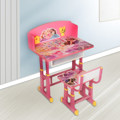 mlu Unique desk/kids study table and chair set / Height Adjustable (Indian) Metal Desk Chair(Finish Color - pink, DIY(Do-It-Yourself))