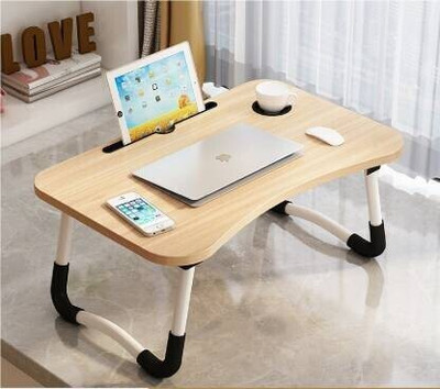 EVOLONA Study Table and Laptop Table Wood Portable Laptop Table(Finish Color - BRAWON, Pre Assembled)