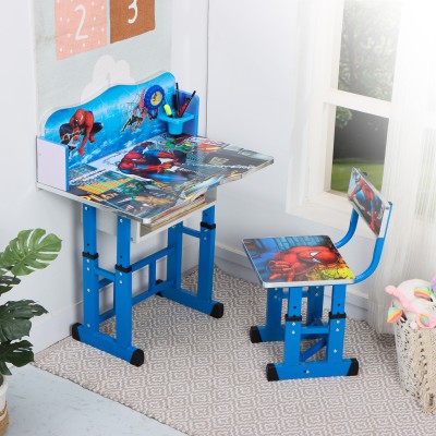 MY LITTLE TOWN Kids & Chair with Adjustable Height (Blue) Engineered Wood Study Table(Finish Color - Blue, DIY(Do-It-Yourself))