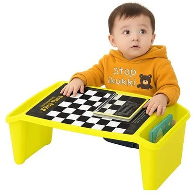 DND NX Yellow Multipurpose Study Table with Chess Board Print Plastic Study Table(Finish Color - YELLOW, DIY(Do-It-Yourself))