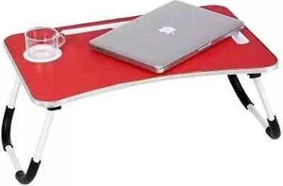 The Haridham Enterprise Multi-Purpose Laptop Desk for Study and Reading with Fold able Non-Slip Legs Wood Portable Laptop Table(Finish Color - RED, Pre Assembled)