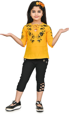 AsSahanaraDresses Baby Girls Party(Festive) Dress Top(YELLOW)