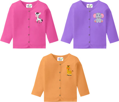 Toddylon Baby Boys & Baby Girls Printed Cotton Blend Regular T Shirt(Multicolor, Pack of 3)