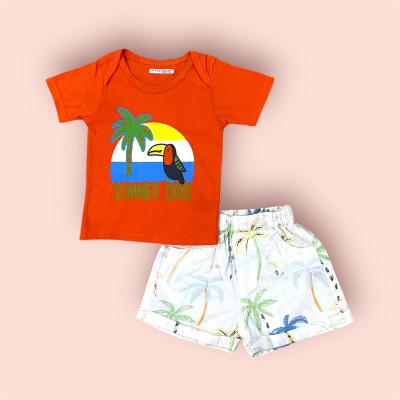 Orfam creations Baby Boys & Baby Girls Casual T-shirt Pant(orange)