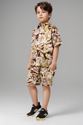 FitIn OutFit Boys Party(Festive) Shirt Shorts(Brown)