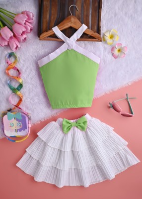 irfu wear Baby Girls Party(Festive) Top Skirt(GREEN)