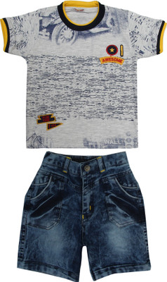ZADMUS Boys Casual T-shirt Shorts(Yellow)