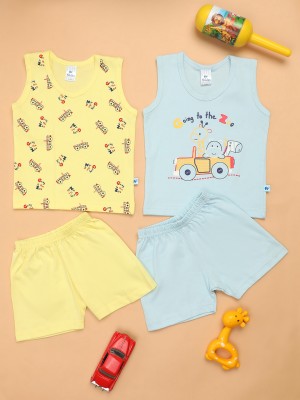 V-MART Baby Boys & Baby Girls Casual Vest Shorts(Yellow)