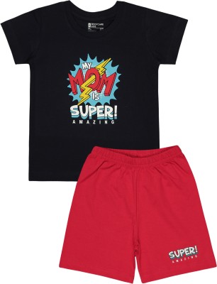 BodyCare Baby Boys Casual T-shirt Shorts(Navy & Red)