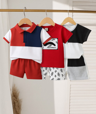 Lofn Baby Boys & Baby Girls Casual T-shirt Shorts(Multi)