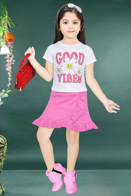 HouseOfCommon Baby Girls Casual Top Skirt(Pink)