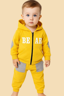 DelQueen Baby Boys Casual Track Suit Track Suit(Yellow)