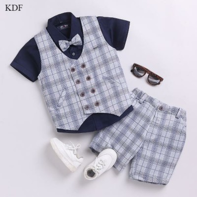 KDF Baby Boys Party(Festive) Shirt Jacket, Shorts, Bow Tie(BLACK)