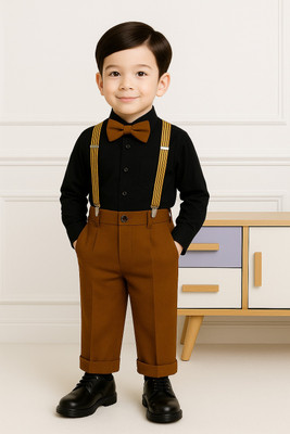 VARNIKA KIDS Baby Boys Party(Festive) Shirt Pant(Black)