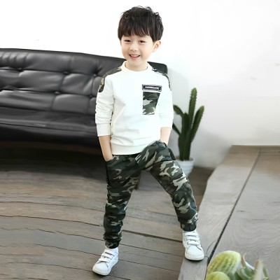 FROQUILIZ Boys Party(Festive) T-shirt Pant(White Commando)