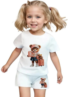 ASHRA TRENDING Baby Boys & Baby Girls Casual T-shirt Shorts(Multicolor)