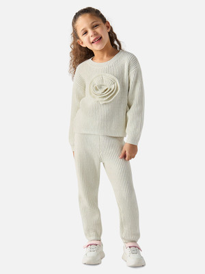 JUNIORS by Babyshop Girls Casual Pullover Track Pants(White)