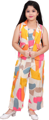 ULTINITY Girls Party(Festive) Top Pyjama, Jacket(Rani)