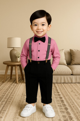 Bleckz Someck Boys Party(Festive) Shirt Pant(Pink)