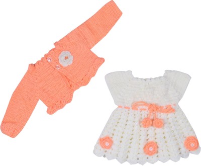 Mother Warmth Baby Boys & Baby Girls Party(Festive) Sweater Jacket(Orange)