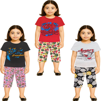 NK TRENDZ Girls Casual Pyjama Capri(MULTICOLOR_14)
