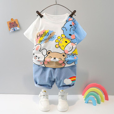 ENCASH FASHION Baby Boys Party(Festive) T-shirt Capri(WHITEE)