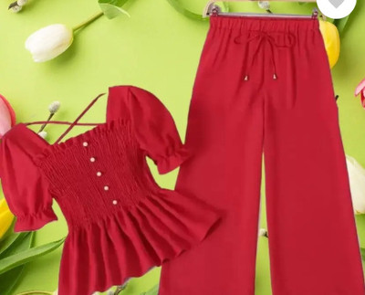 Bullcraft Girls Casual Top Trouser(Red)