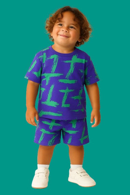 Kryvyn Boys & Girls Casual T-shirt Shorts(green and blue)