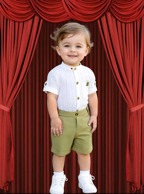 RIYANSHI Boys Casual Shirt Pant(Green)