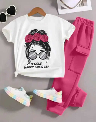 SM MUNIF DRESSES Girls Party(Festive) Capri Top, Pant(PINK)