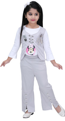 N SHAKIB DRESSES Girls Party(Festive) Top Pant(GREY)