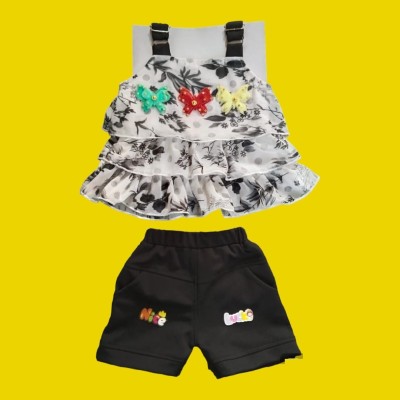 MNP Baby Girls Party(Festive) Top Top, Shorts(Black)