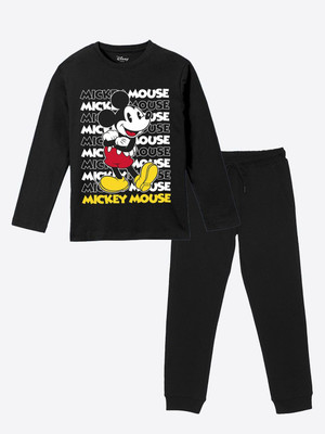 YK Disney Boys Mickey Casual T-shirt Jegging(Black)