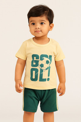 Tiny Cuddles Baby Boys Casual T-shirt Shorts(peach)