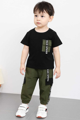 dev enterprise Boys Party(Festive) T-shirt Track Pants(BLACK)