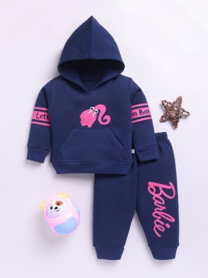 YK X Tinyo Girls Barbie Casual Sweatshirt Jegging(Navy Blue)