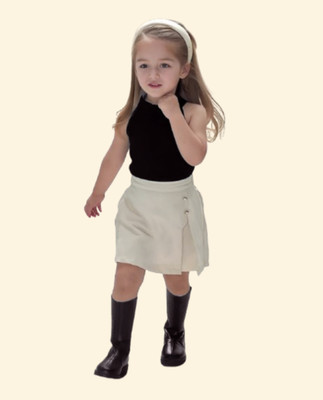 MENVVY TREND Baby Girls Party(Festive) Top Shorts(BLACK)